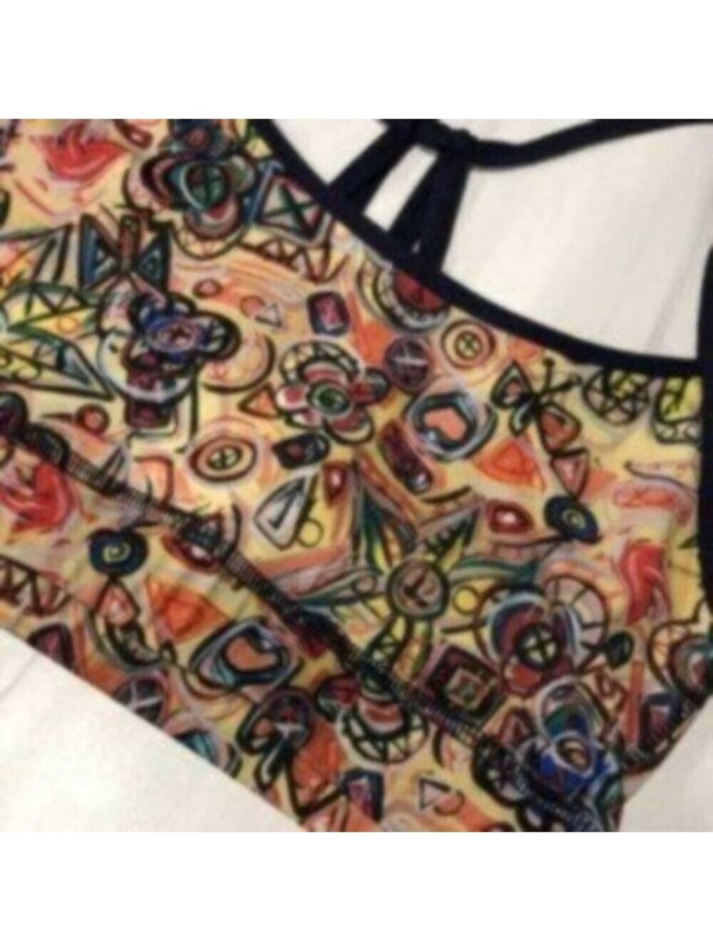 Joriki Women's Multicolor Abstract Floral Print Strappy Yoga Bra Top Size XS - Picture 4 of 7